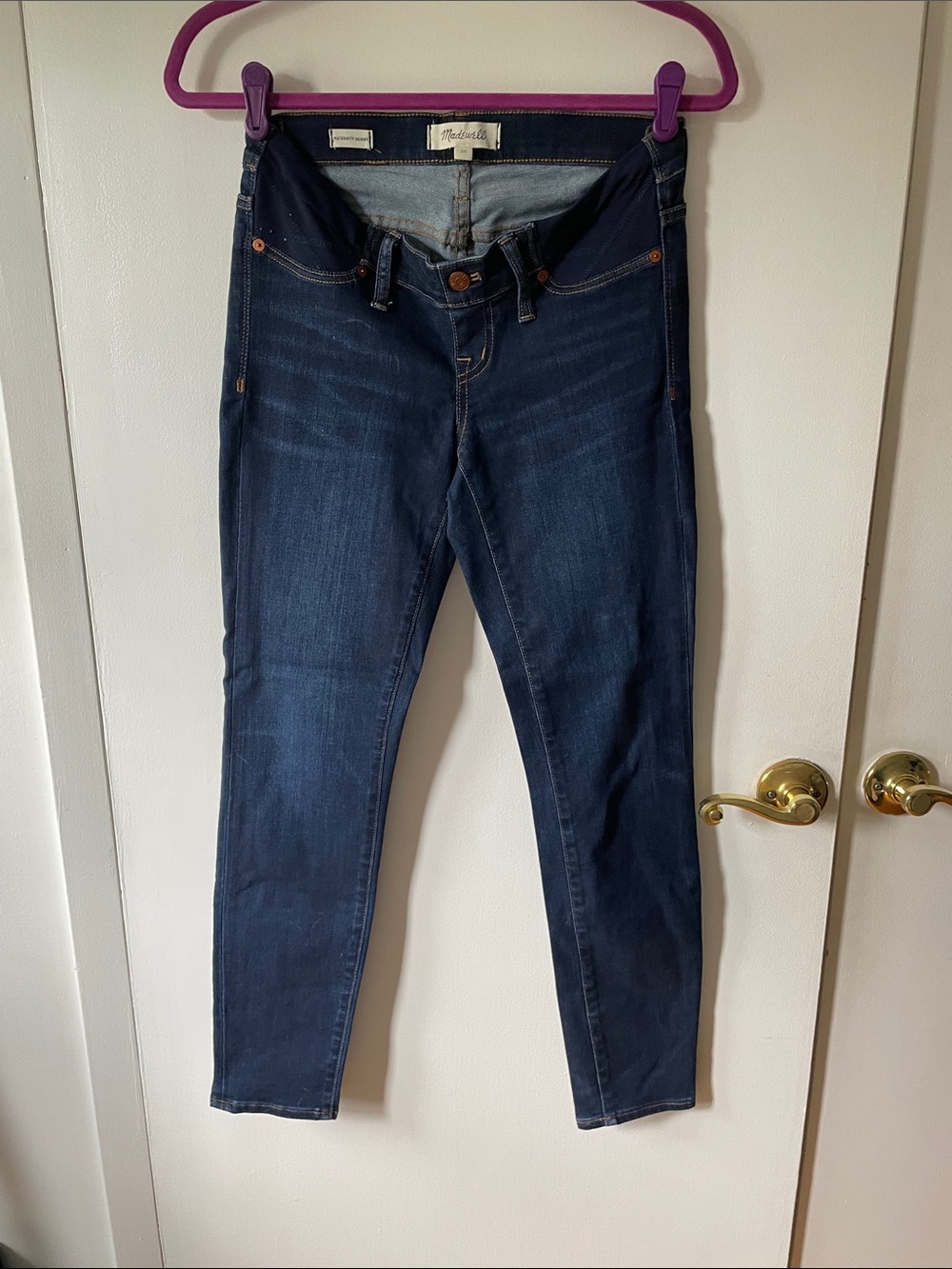 Dark Wash Madewell Maternity Skinny Jeans - Blue